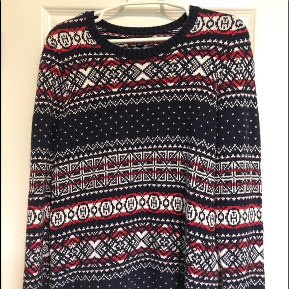 Cozy TOMMY HILFIGER Red, White and Blue Sweater - Picture 2 of 7